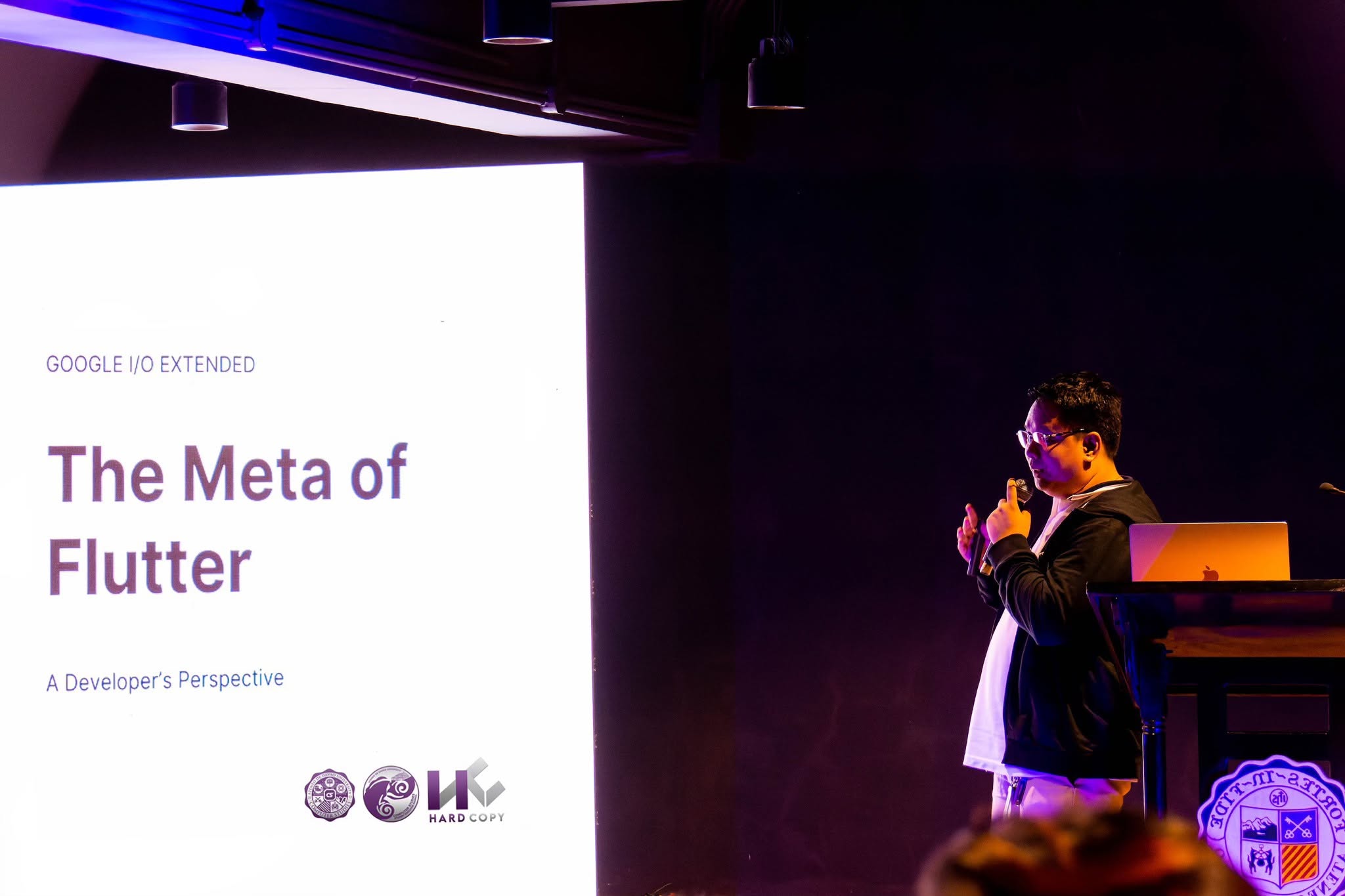 The Meta of Flutter, on stage at Google I/O